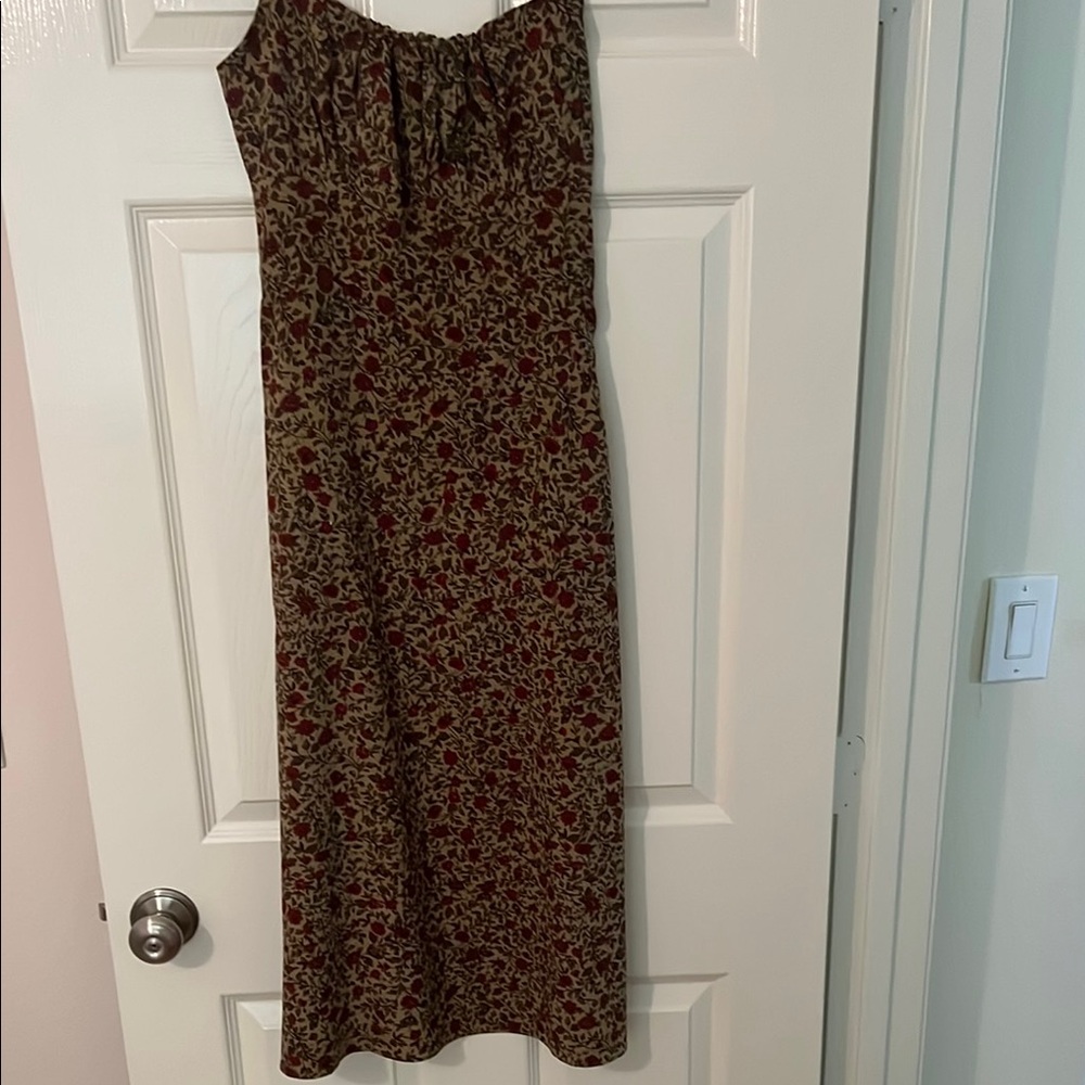 Floral Print Strapless Dress